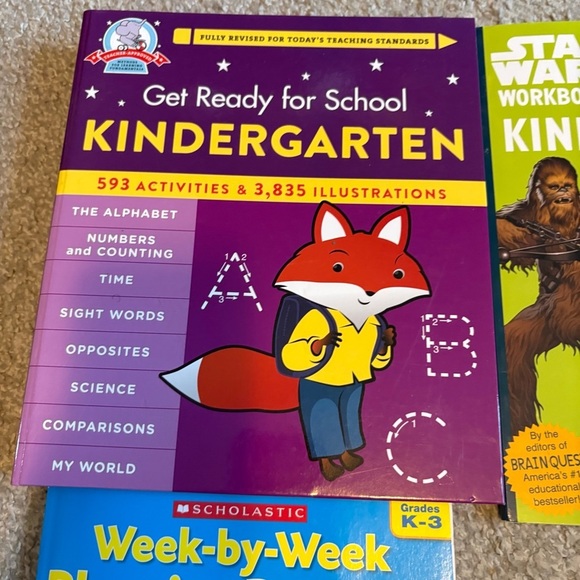 Kindergarten Workbook Set Bundle Lot Learning Star Wars Chewbaca Math Phonics - Picture 3 of 9